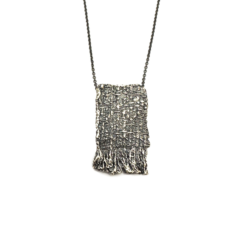 Blackened Sterling Silver Rebozo Pendant
