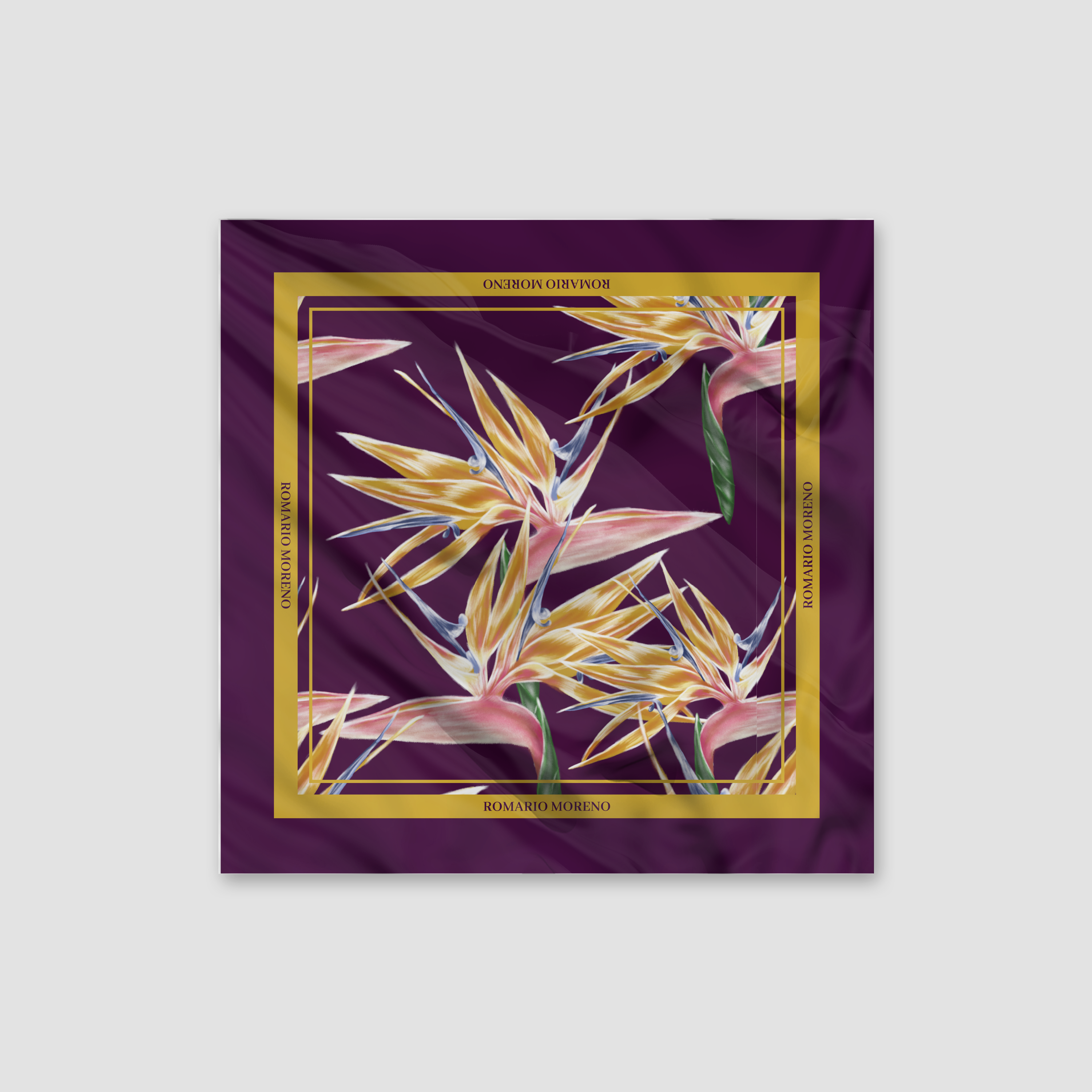 Bird of Paradise Print Silk Scarf S