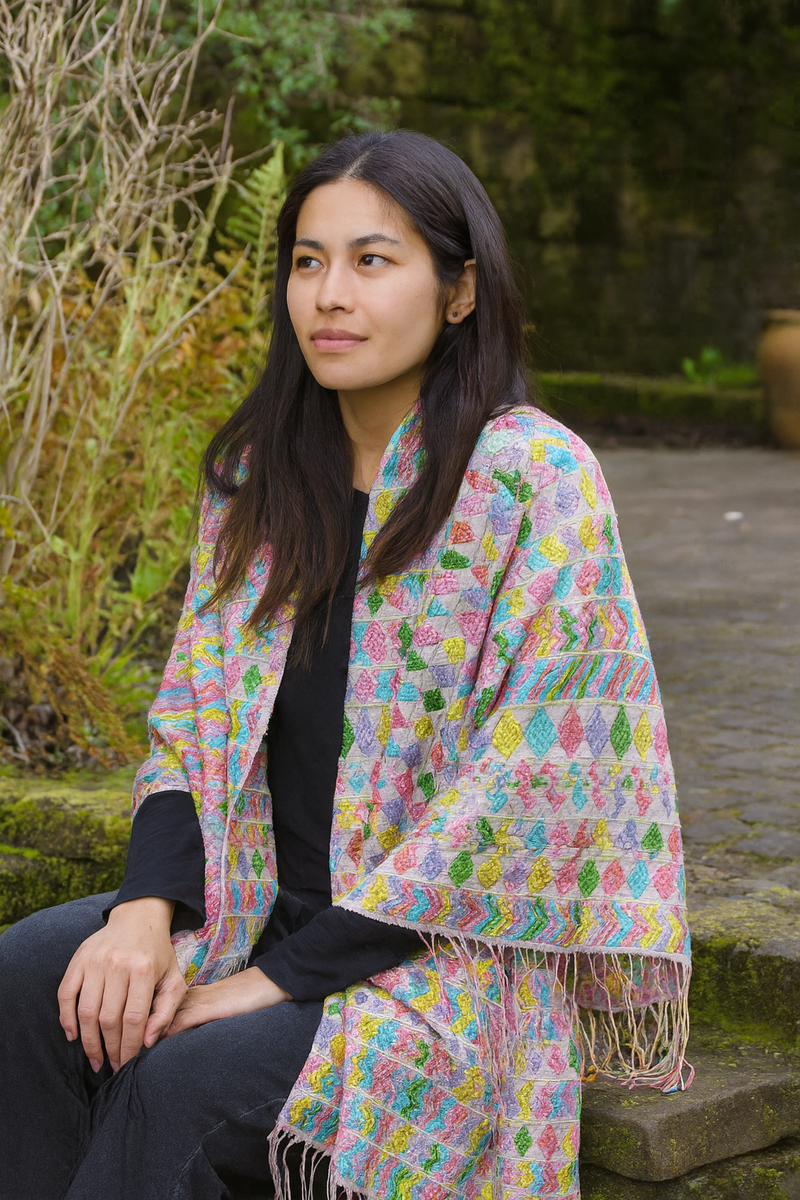 Pastel Colors Petet Handwoven Shawl