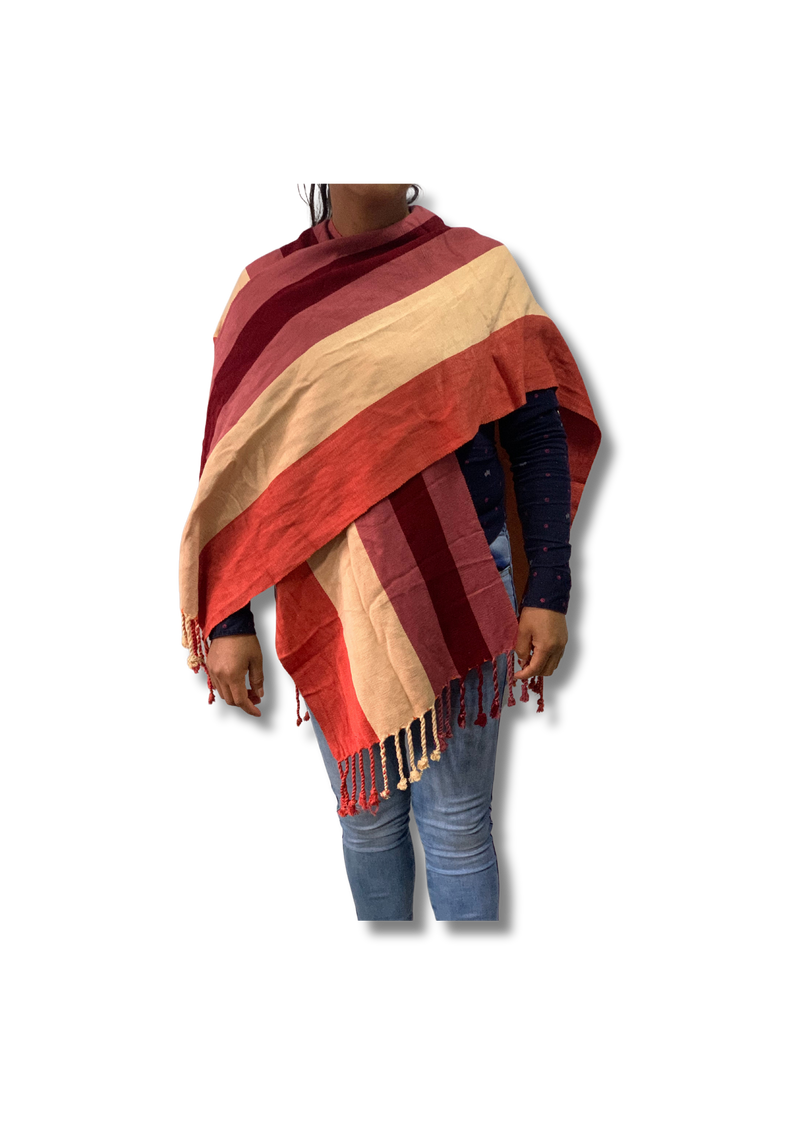 Burgundy Colored Cotton Poncho