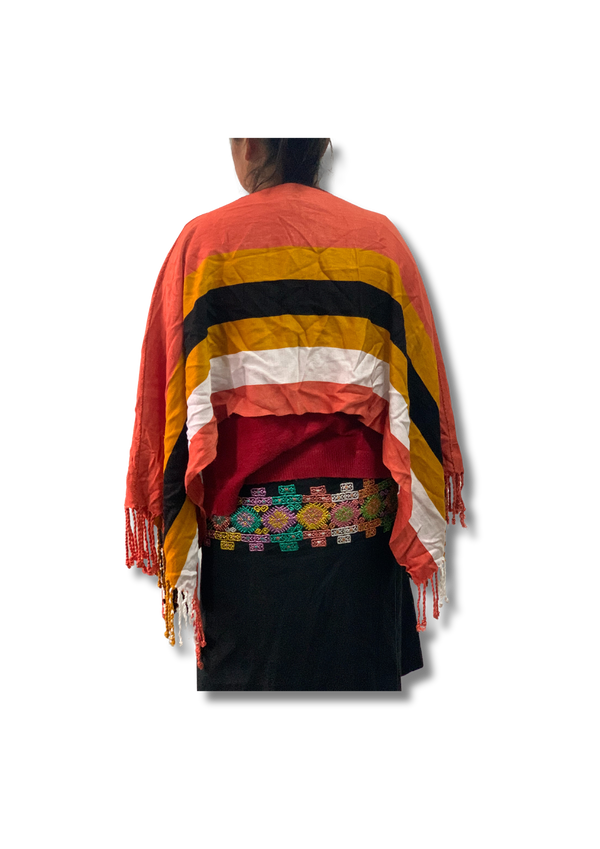 Orange and Red Poncho