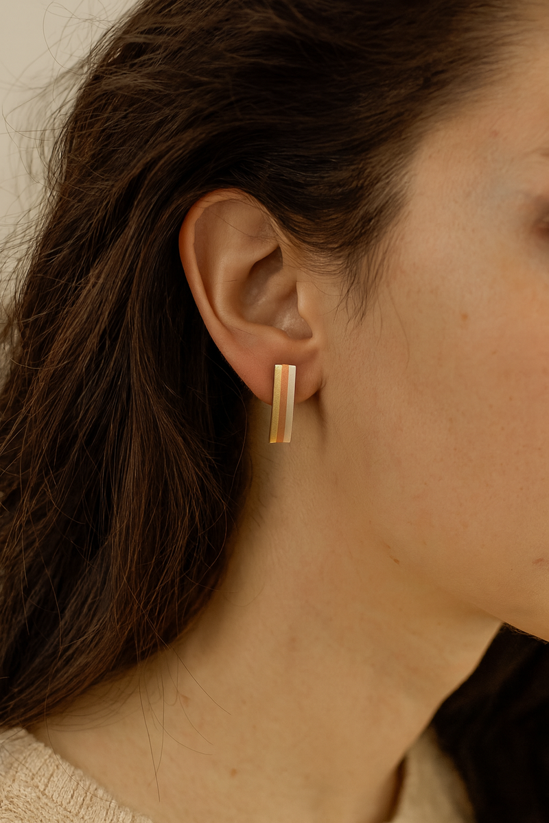 Rectangular Married Metals Earrings