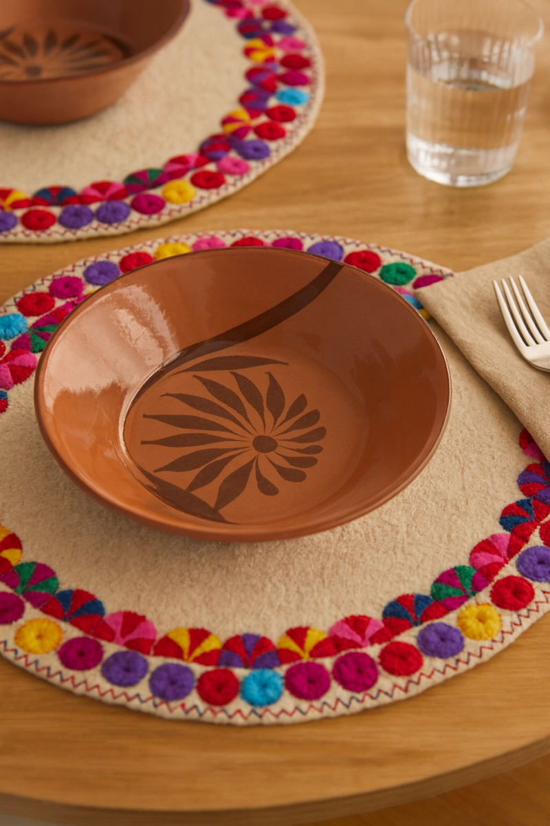 Round Wool Placemats Set