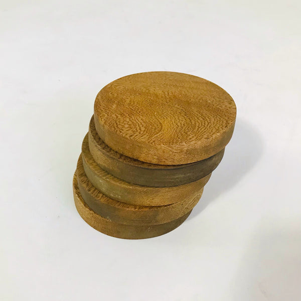 Solid Rosewood Round Coasters – Set of 6