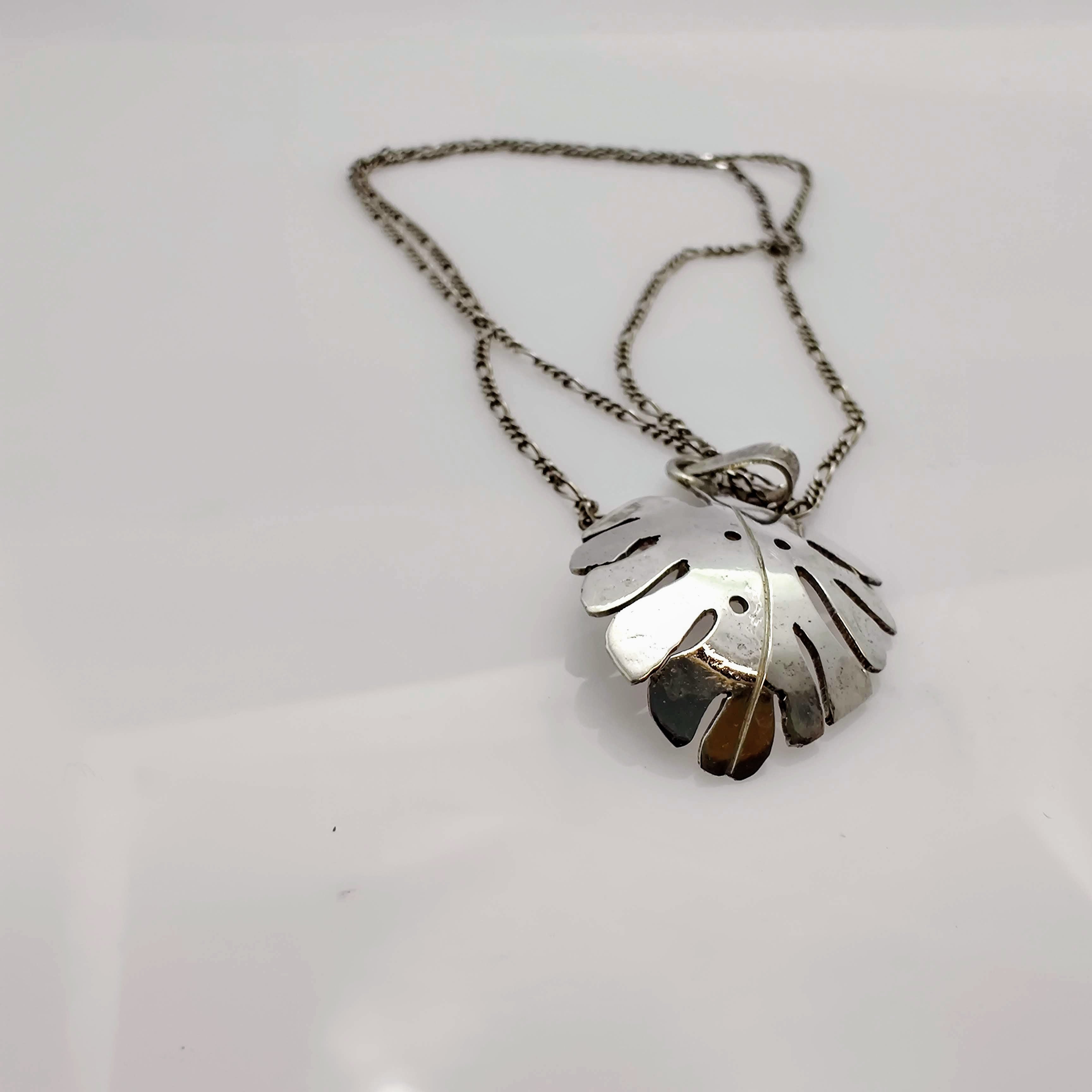 Sounds of the Forest - Monstera Pendant with Chain