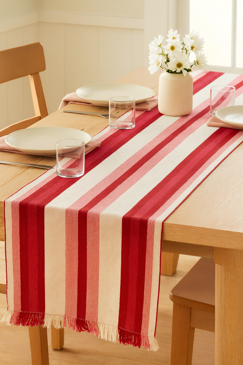 Striped Cotton Table Runner
