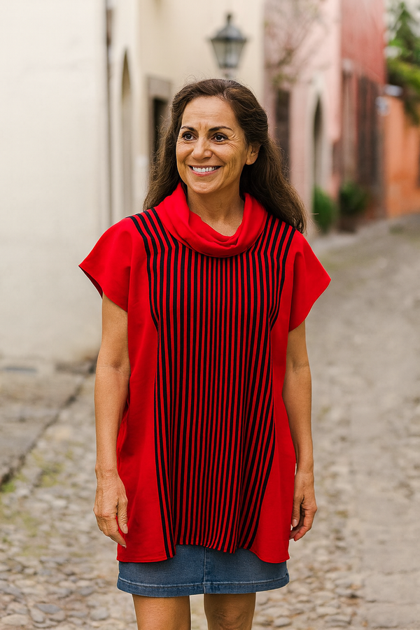 Striped Huipil with Collar