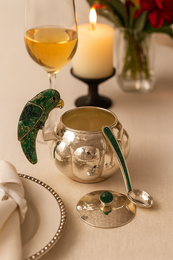 Sugar Bowl with Parrot Accent