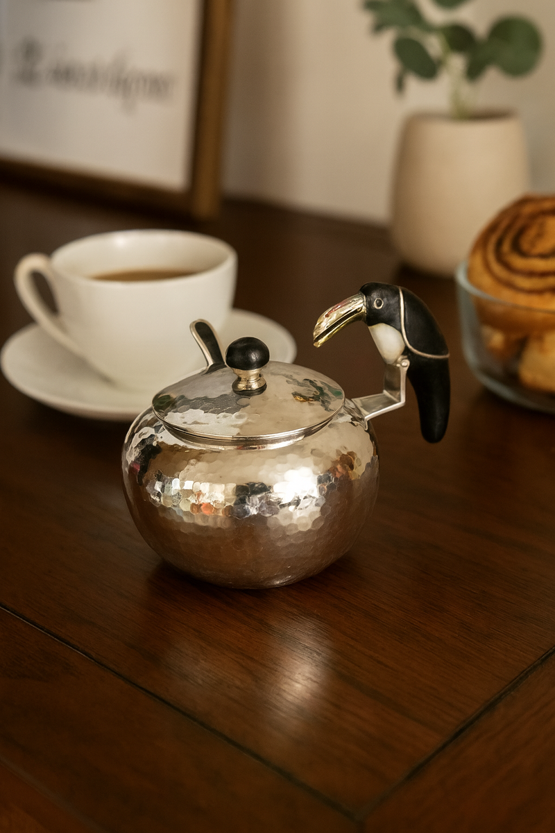 Sugar Bowl with Toucan Design and Spoon