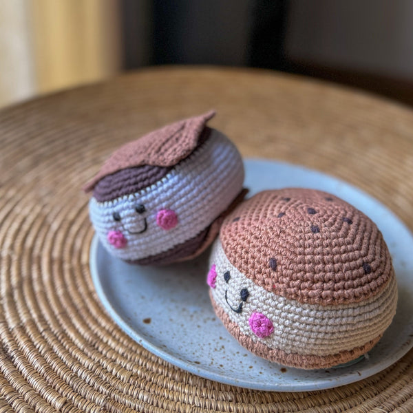 Ice Cream Cookie Sandwich Rattle with Smores Rattle