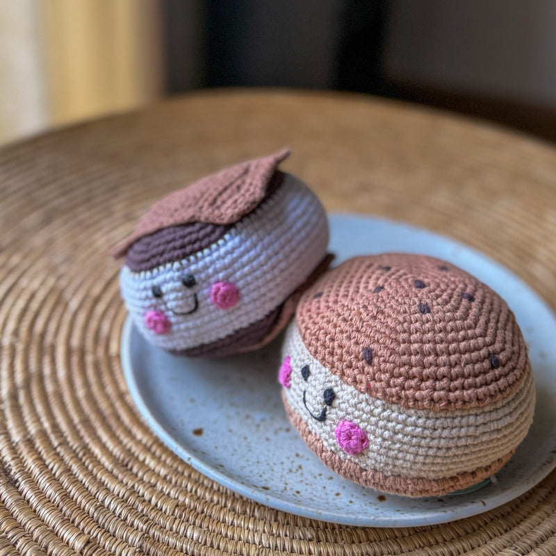 Ice Cream Cookie Sandwich Rattle with Smores Rattle