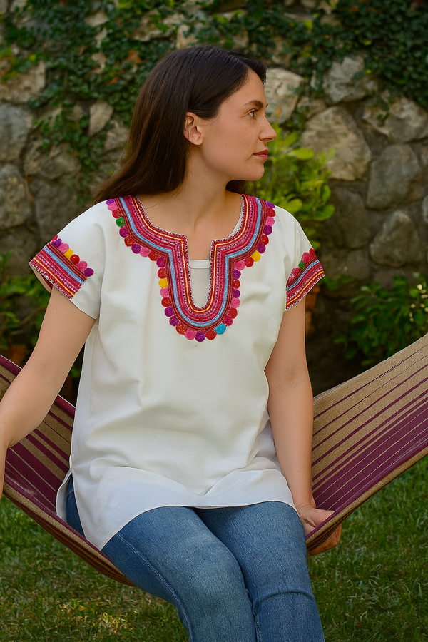 Traditional Cotton Blanket Blouse