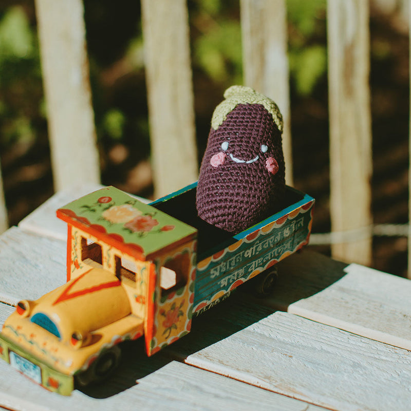 Pretend Play Food Rattle - Eggplant