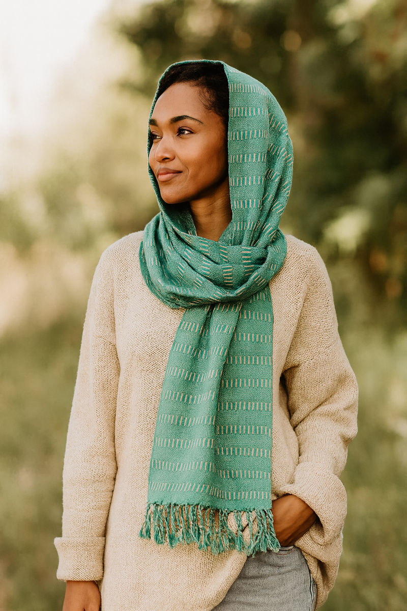 Turquoise Cotton Scarf