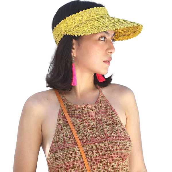 Pandan Visor Hat - Turmeric Yellow