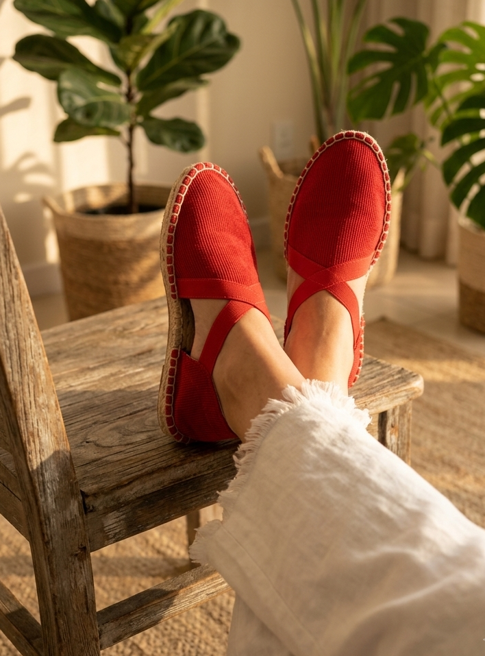 Warmi 05  Hand Made Espadrille Elastic Jute Sole Women