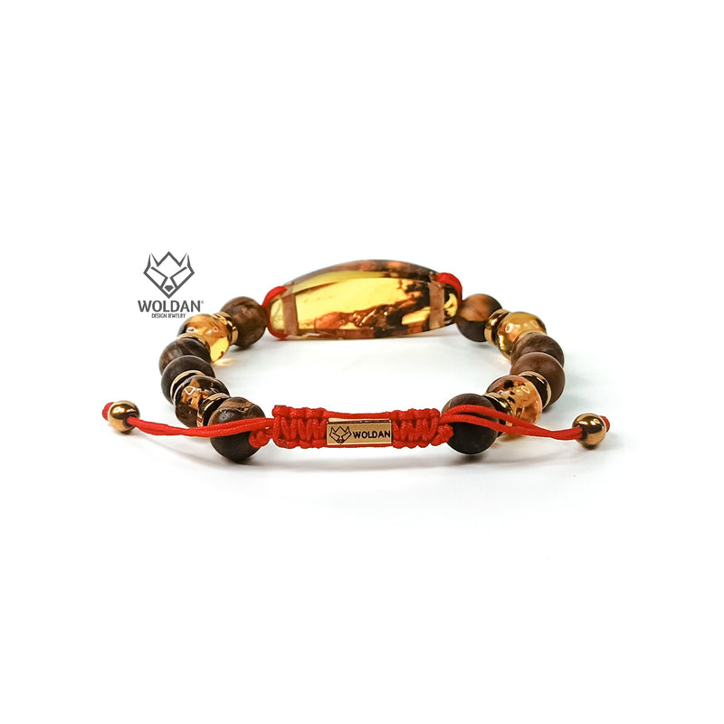 Dante Model Bracelet with Amber and Quartz