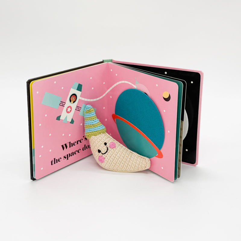 Where’s the Astronaut? Book with Moon Rattle