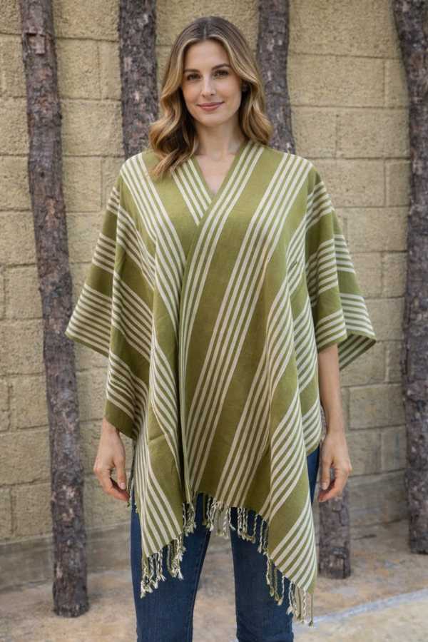 Handwoven Cotton Loom Poncho