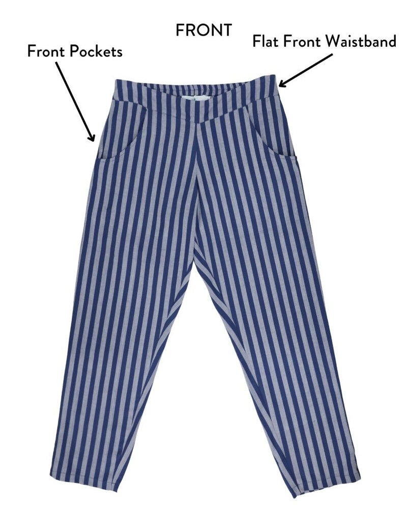 Blue Bayou Striped Organic Cotton Pants - Passion Lilie