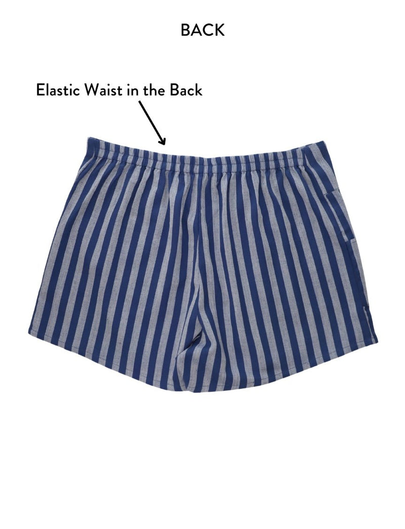 Blue Bayou Striped Organic Cotton Shorts - Passion Lilie
