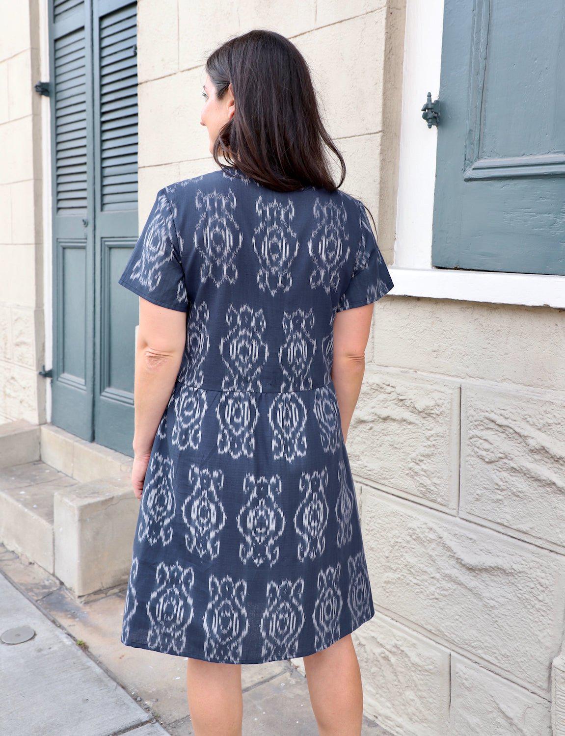 Blueberry Organic Cotton Button Dress - Passion Lilie