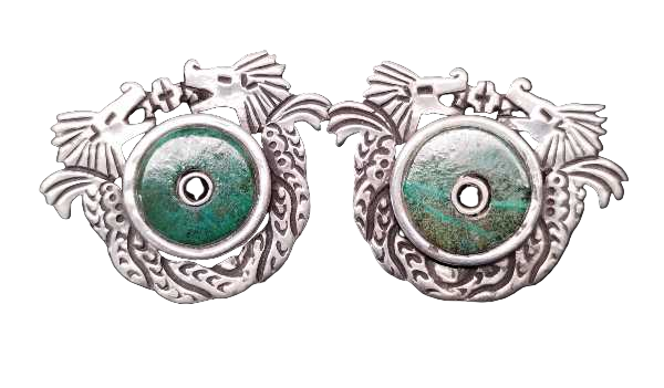 Serpent Earrings with Chalchihuite Stone