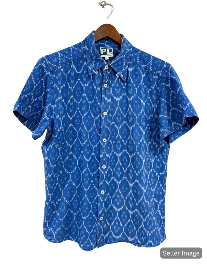 Cobalt Blue Men's Button Down Shirt - Passion Lilie