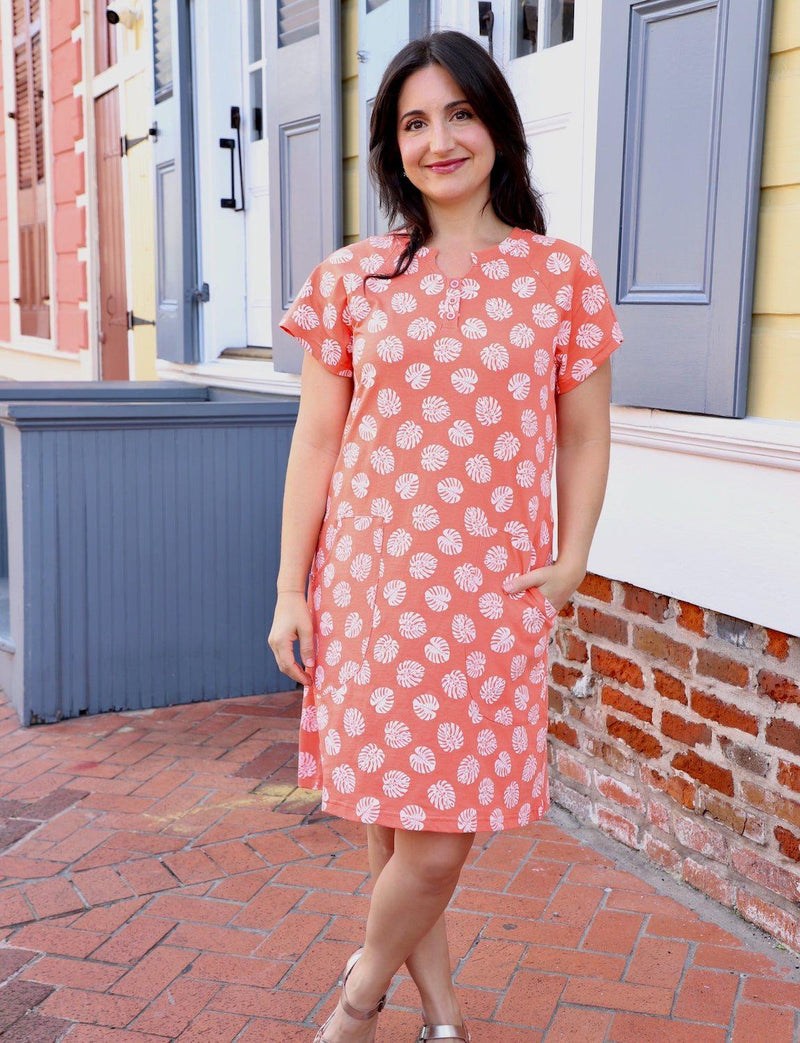 Coral Cabana Organic Dress - Passion Lilie