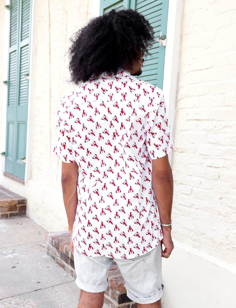 Crawfish Organic Cotton Men's Button Down Shirt - Passion Lilie