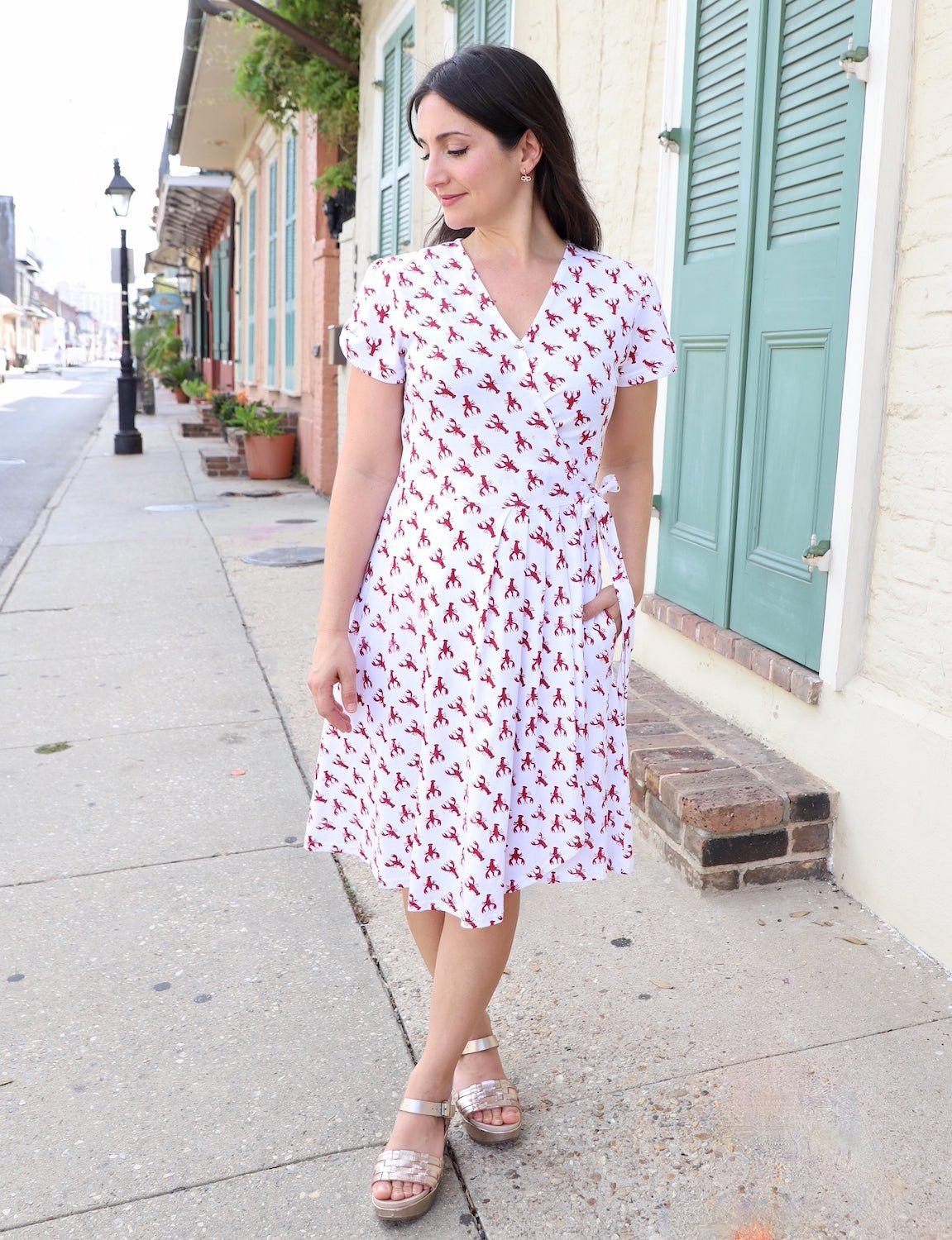 Crawfish Organic Wrap Dress - Passion Lilie