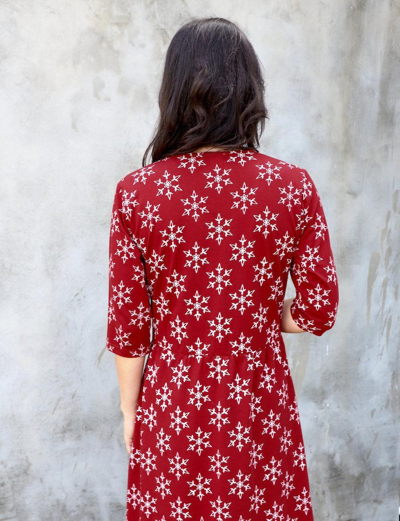 Crimson Flurry Organic Holiday Dress - Passion Lilie