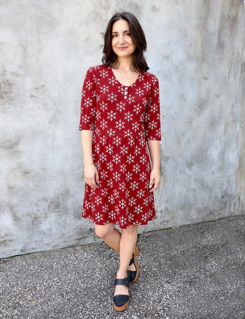 Crimson Flurry Organic Holiday Dress - Passion Lilie