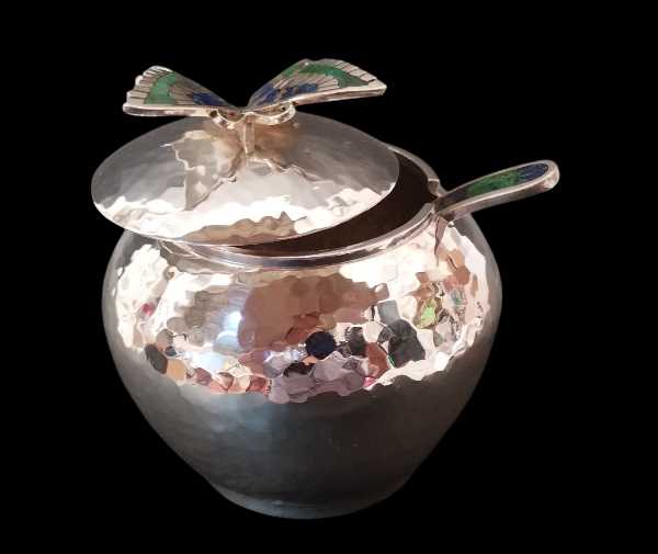 Butterfly Sugar Bowl with Spoon