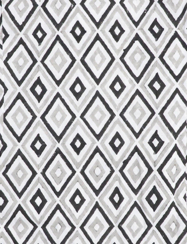 Diamond Block Printed Cotton Fabric by the Yard - Passion Lilie