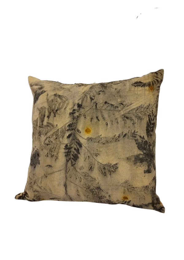 Pure Cotton Cushion Cover with Eco Botanical Print