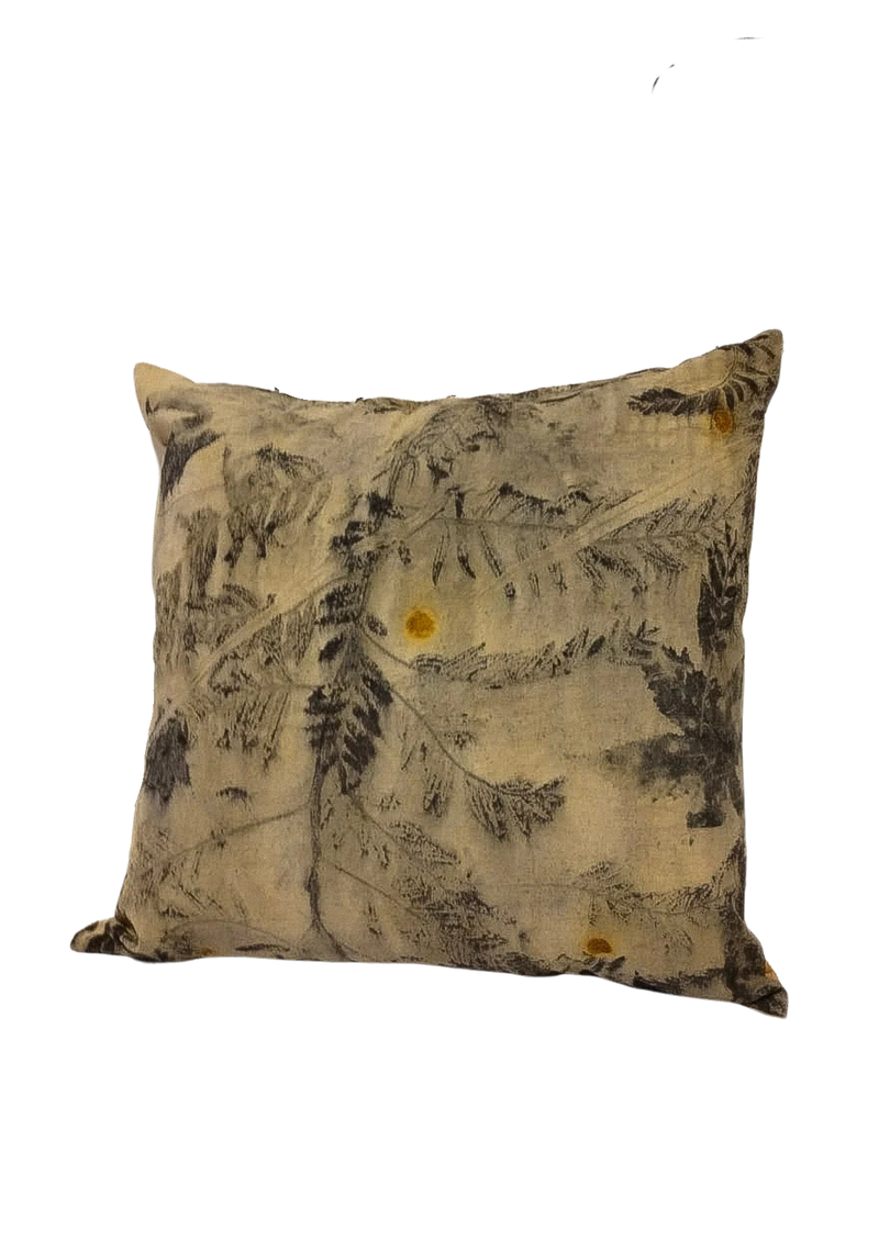 Pure Cotton Cushion Cover with Eco Botanical Print
