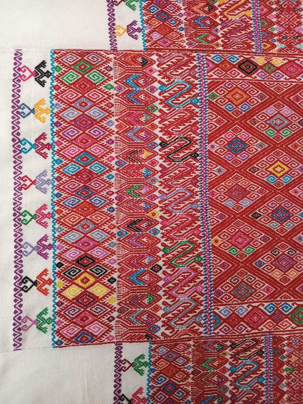 Handwoven Huipil with Geometric Motifs