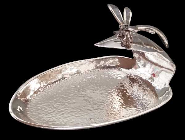 Leaf-Inspired Candy Dish with Dragonfly Design