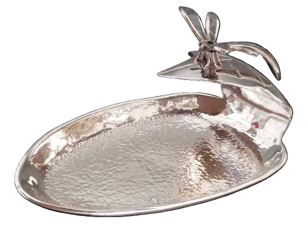 Leaf-Inspired Candy Dish with Dragonfly Design