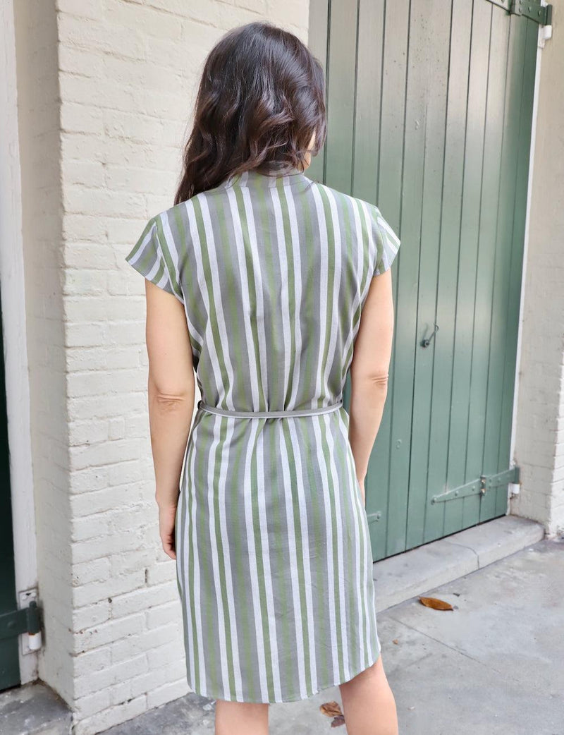 Earth Toned Organic Cotton Button Dress - Passion Lilie