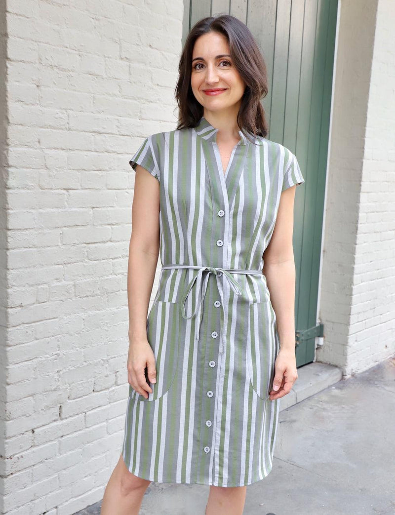 Earth Toned Organic Cotton Button Dress - Passion Lilie