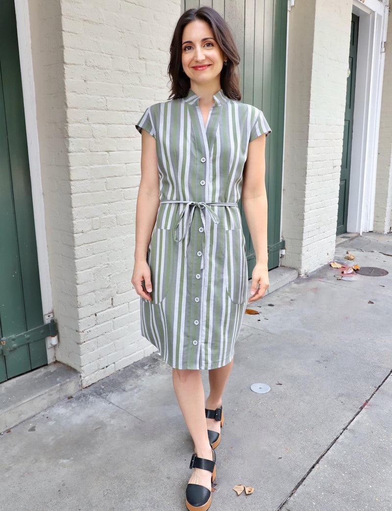 Earth Toned Organic Cotton Button Dress - Passion Lilie