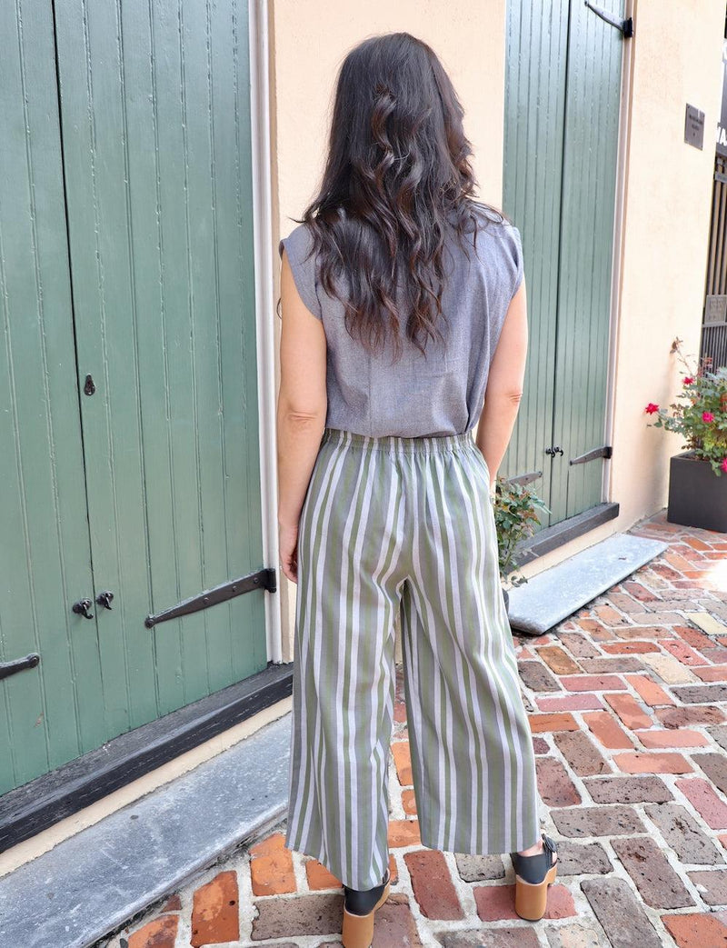 Earth Toned Striped Organic Cotton Pants - Passion Lilie