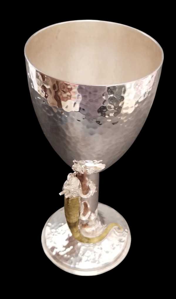 Hammered Goblet with Chameleon Design