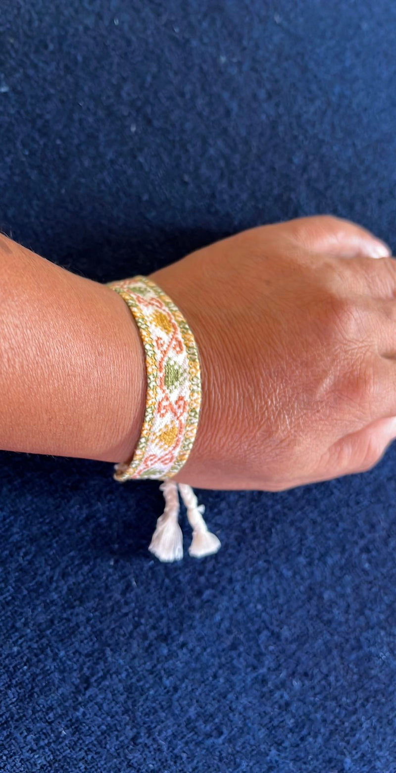 Hand-Embroidered Corn Motif Bracelet