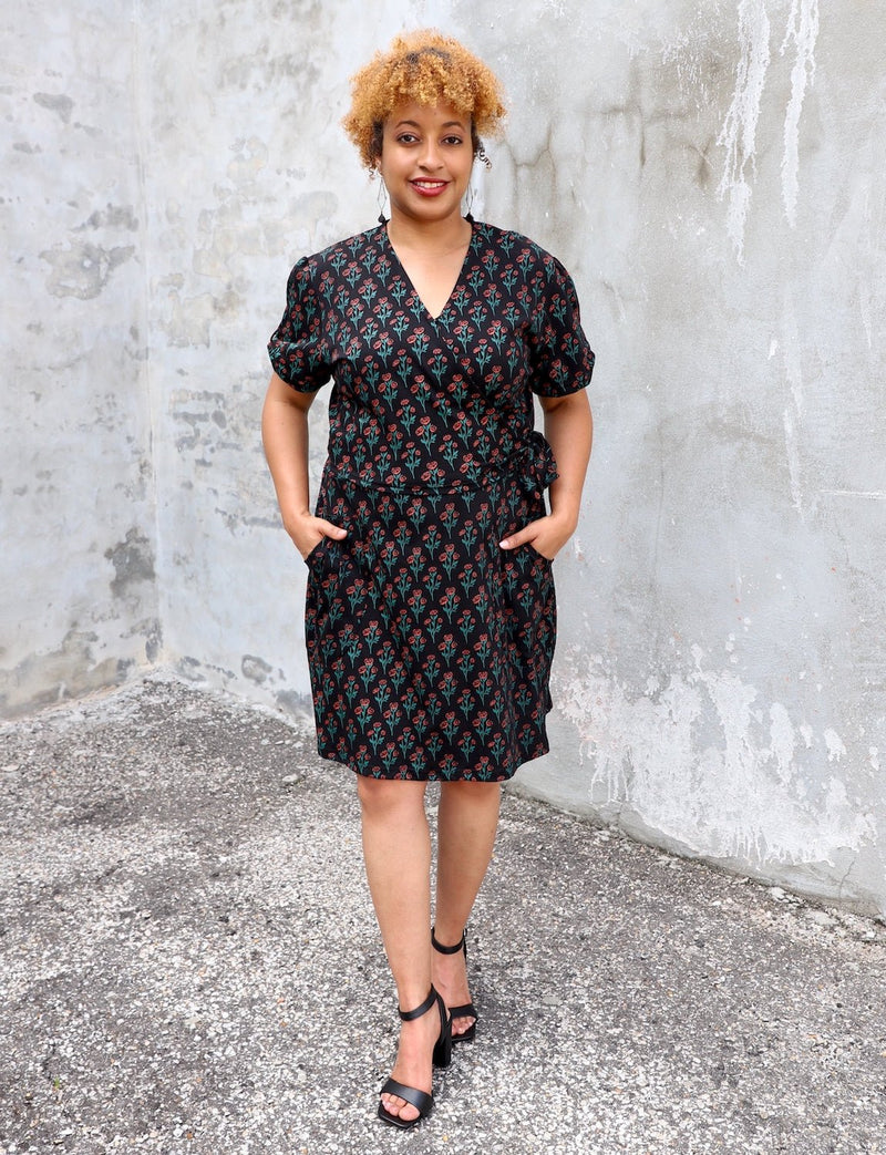 Evening Rose Organic Wrap Dress - Passion Lilie