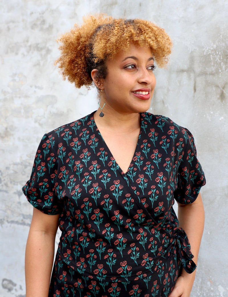 Evening Rose Organic Wrap Dress - Passion Lilie