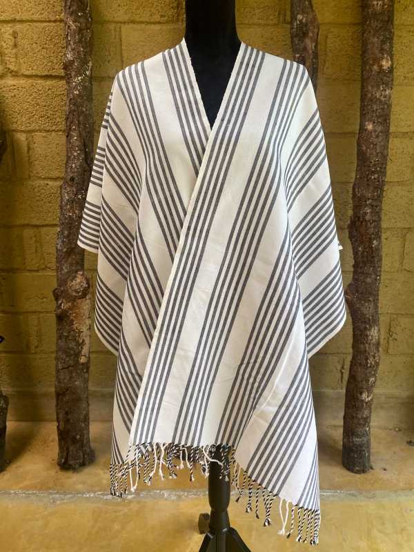Handwoven Cotton Loom Poncho