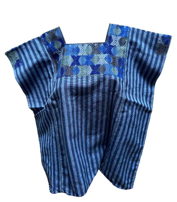 Striped Blue Huipil